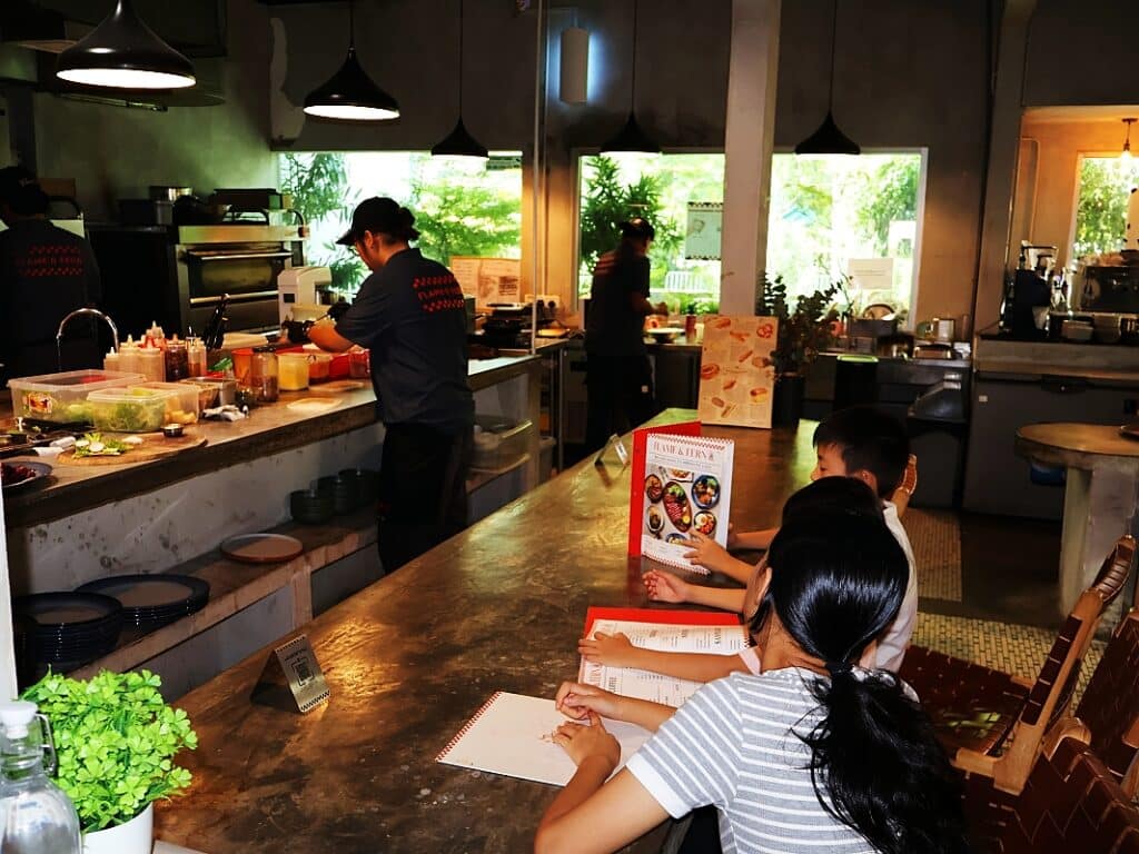 Flame & fern cafe open kitchen